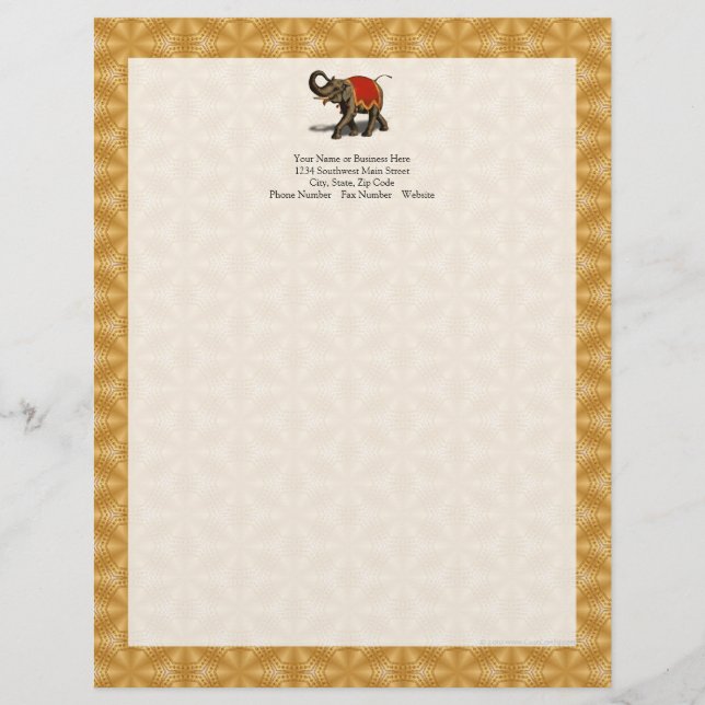 Indian Elephant w/Red Cloth Letterhead (Front)
