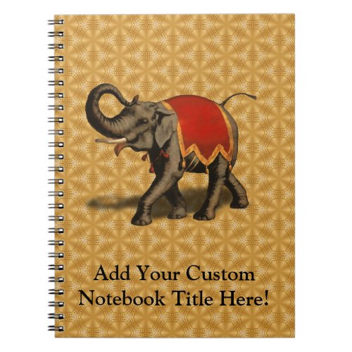 Indian Elephant wRed Cloth Notebook