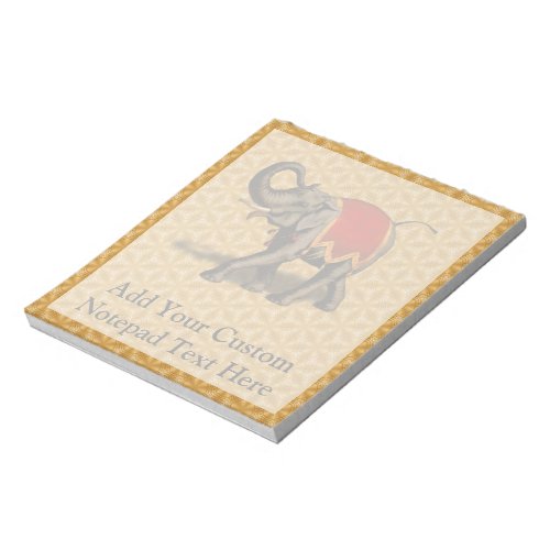 Indian Elephant wRed Cloth Notepad