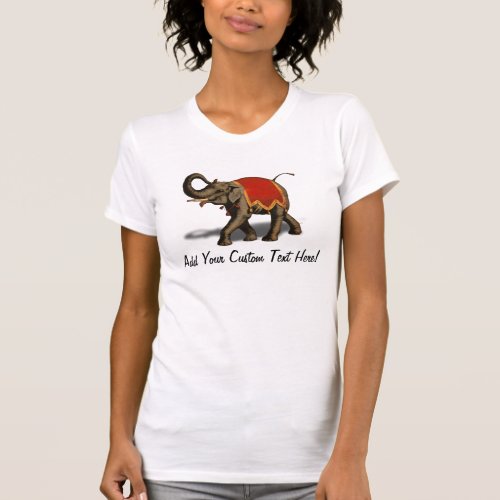 Indian Elephant wRed Cloth T_Shirt