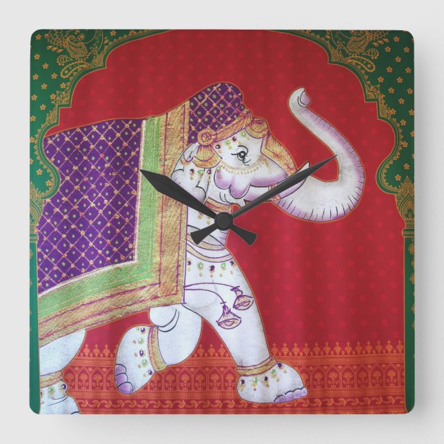 Indian elephants clock (Front)