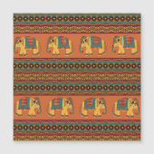 Indian Elephants, Orange Traditional Seamless. (Front)