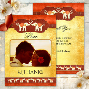 Indian Elephants Photo Thank You Card