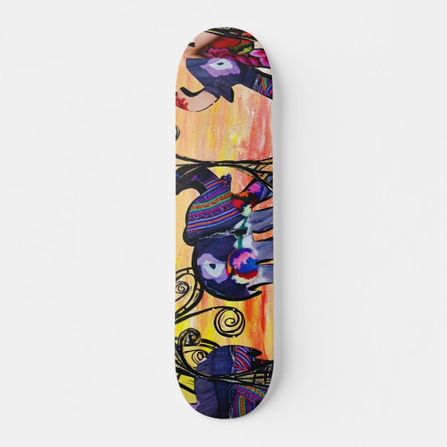 Indian Elephants Skateboard (Front)