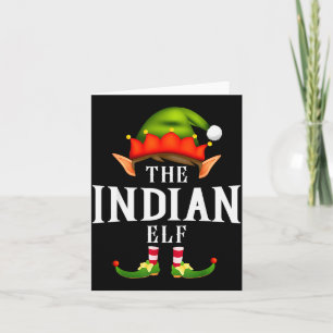 Indian Elf Group Funny Christmas Pajama Party Card
