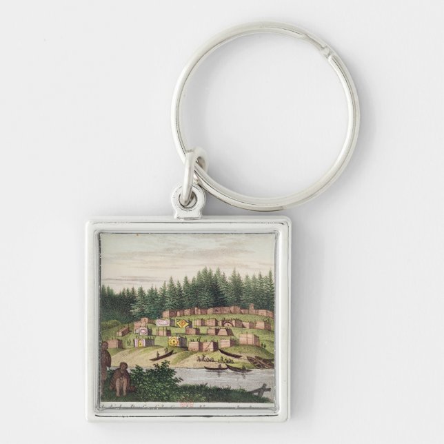 Indian Encampment on Quadra Island Keychain (Front)