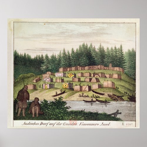 Indian Encampment on Quadra Island Poster