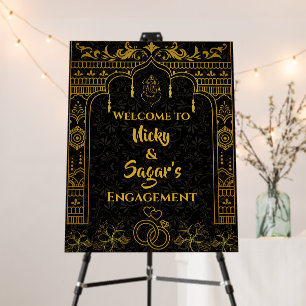 Indian Engagement Ceremony Welcome Sign Foam Board