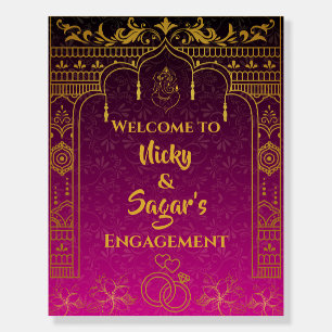 Indian Engagement Ceremony Welcome Sign Foam Board