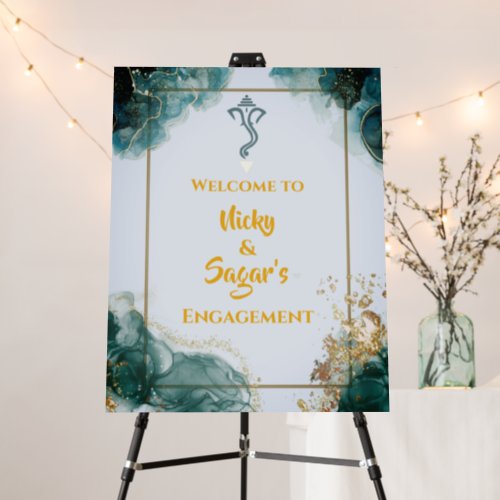 Indian Engagement Ceremony Welcome Sign Foam Board