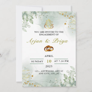 Indian Engagement Invitation Card, Ring Ceremony