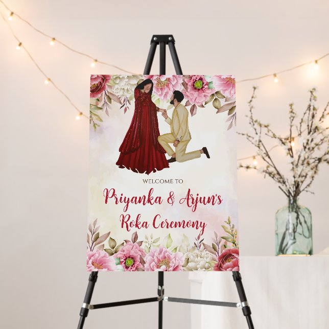 Indian Engagement Sign Roka Ceremony Welcome Signs (In Situ (Stand))