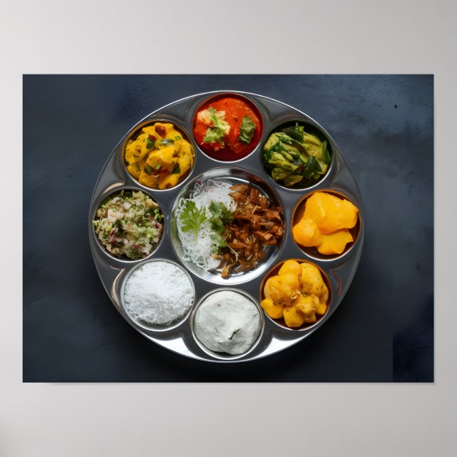 Indian Ethnic Veg Thali Buffet Poster (Front)