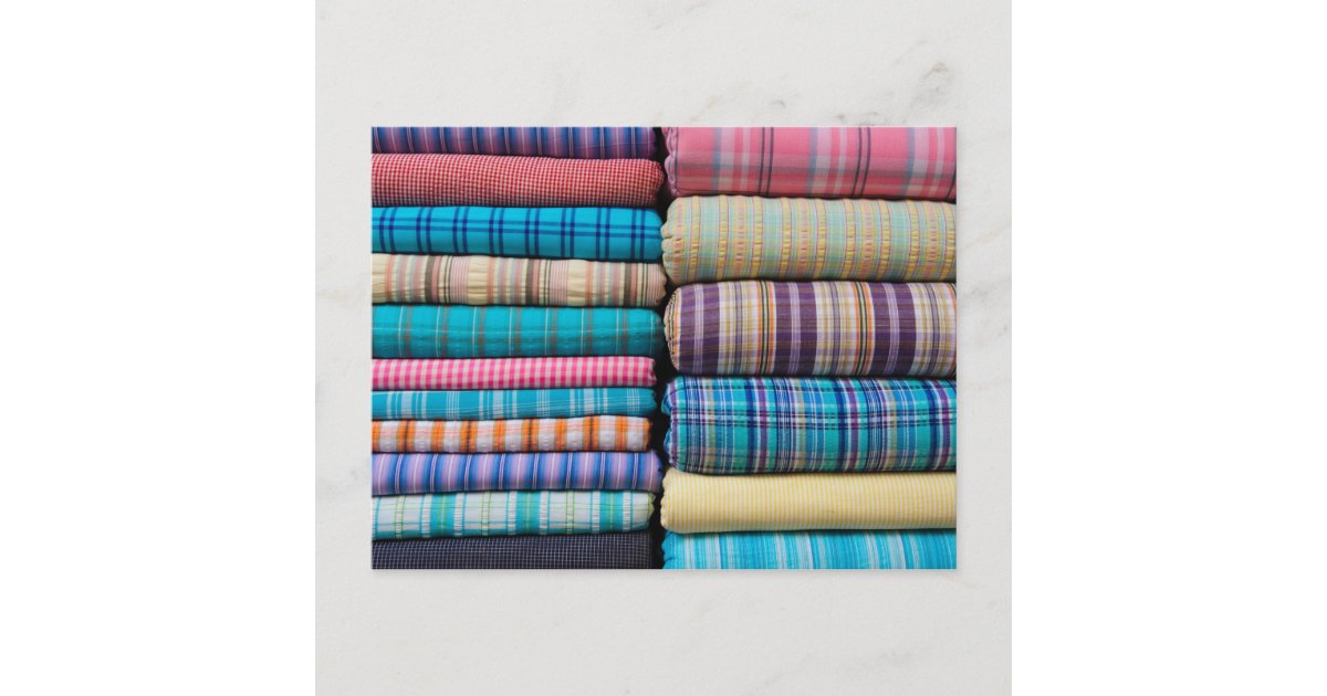Indian Fabric Textile for Sale at Market Postcard Zazzle
