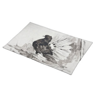 Indian Fantail Pigeon Eyeliner Hen Cloth Placemat