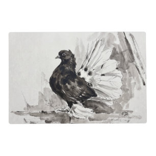 Indian Fantail Pigeon Eyeliner Hen Placemat