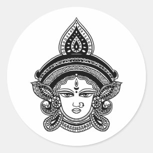 Indian Festival Durga Maa Hindu God Classic Round Sticker