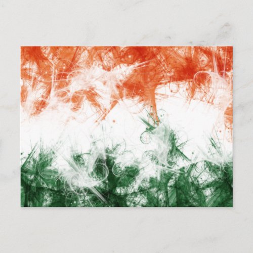 Indian Flag Abstract Saffron Green Postcard