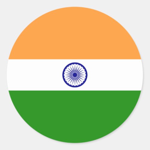 Indian Flag Classic Round Sticker