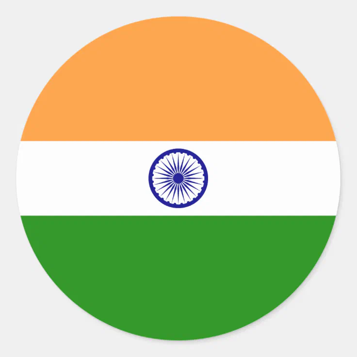 Indian Flag Classic Round Sticker 