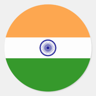 Indian Flag Classic Round Sticker
