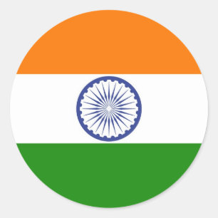 Indian Flag Classic Round Sticker