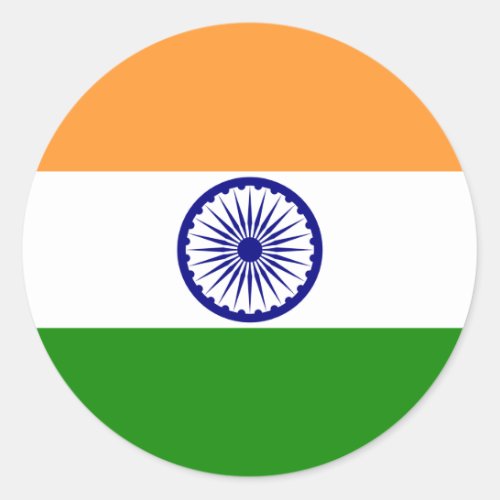 Indian Flag Classic Round Sticker