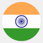 India Flag Round Glass Ball Classic Round Sticker Zazzle Com