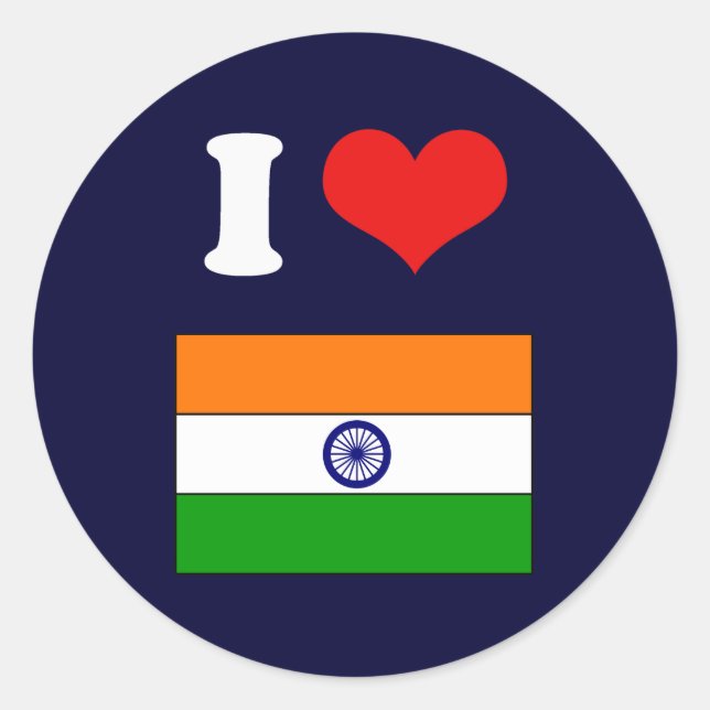 Indian Flag Classic Round Sticker (Front)