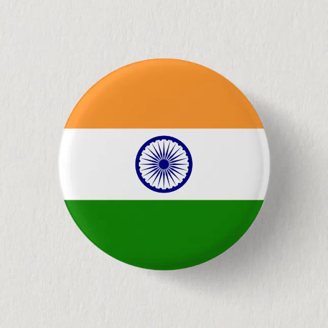India Using Button Indian Flag, Flag of India Button | Zazzle