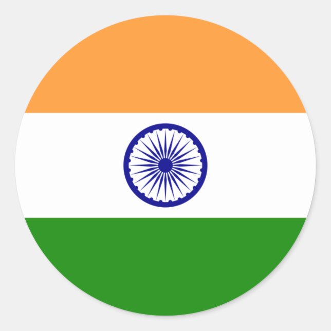 Indian Flag, Flag of India Classic Round Sticker (Front)
