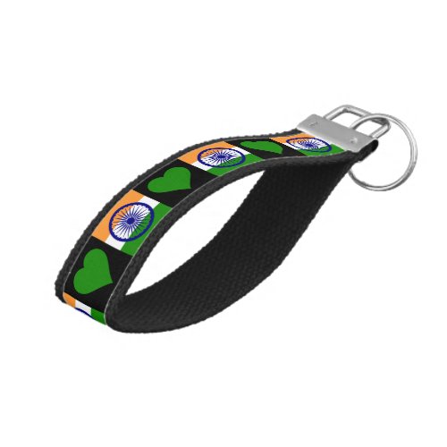 Indian Flag Fun Patriotic India Pride Travel Wrist Keychain