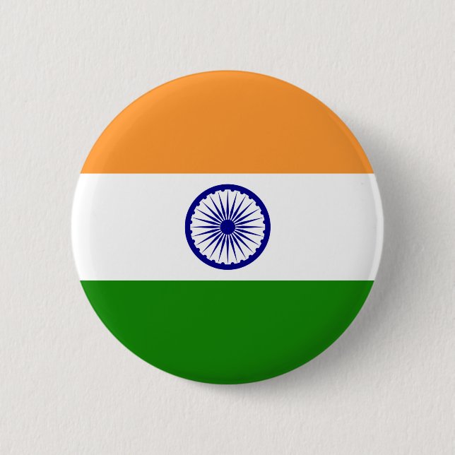 Indian Flag - High Quality Image Button (Front)