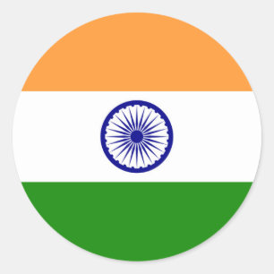 Indian Flag - High Quality Image Classic Round Sticker