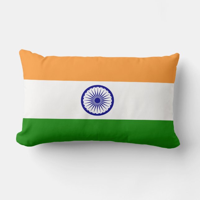 Indian Flag (India) (South Asian Country) (Bharat) Lumbar Pillow (Front)