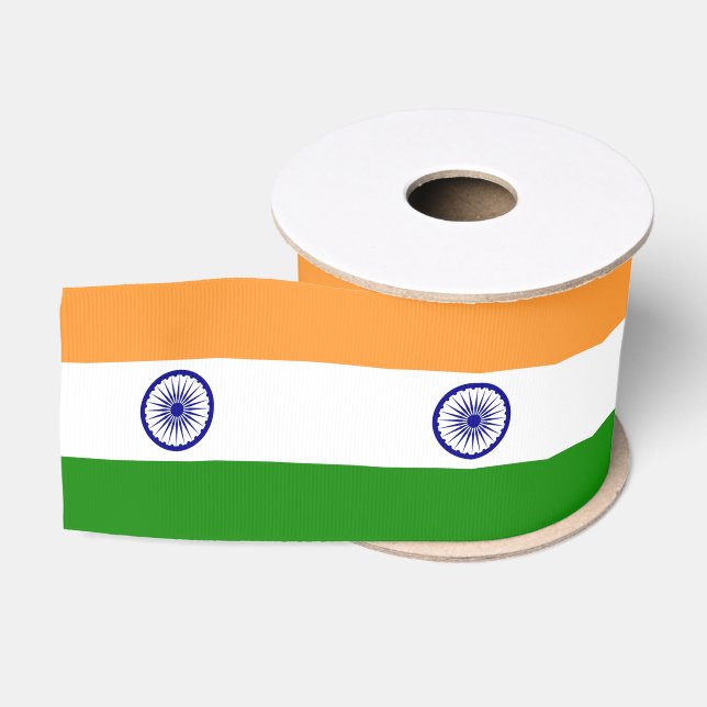 Indian Flag & India travel, holiday/sports Grosgrain Ribbon (Spool)