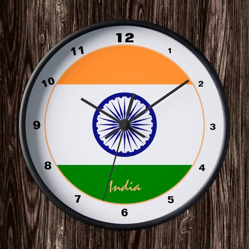 Indian Flag India trendy Home  design clock