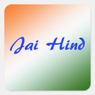 Indian Flag Jai Hind Square Sticker