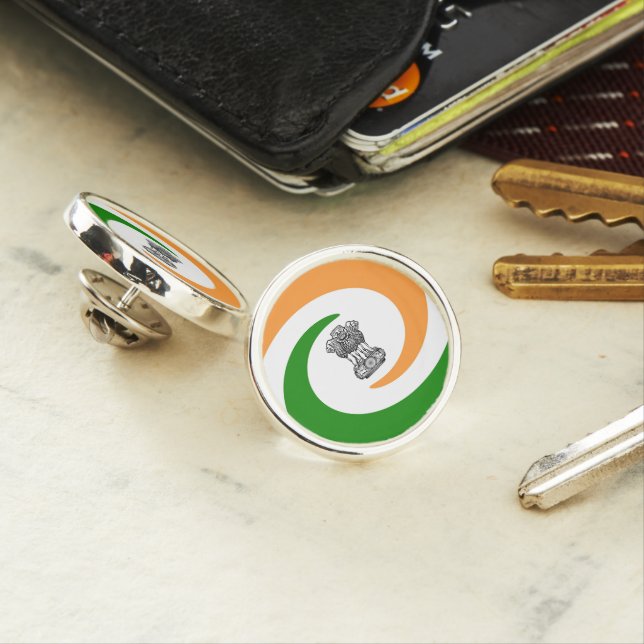 Indian flag lapel pin (In Situ)