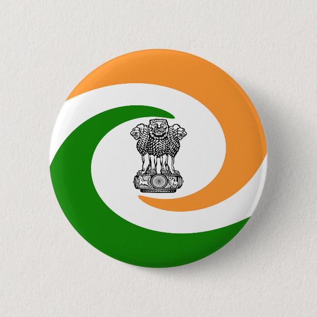 Indian flag pinback button (Front)