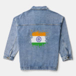 Indian Flag Splatter For Men Women Boys &amp; Girls  Denim Jacket