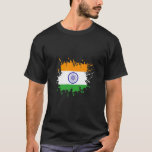 Indian Flag Splatter For Men Women Boys &amp; Girls  T-Shirt