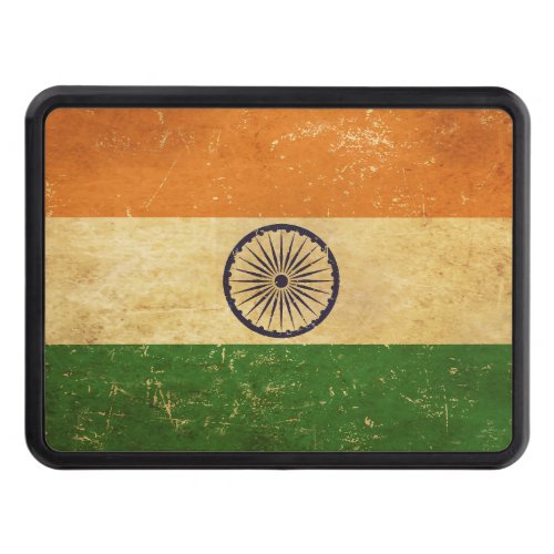 Indian Flag Vintage Grunge Design Hitch Cover