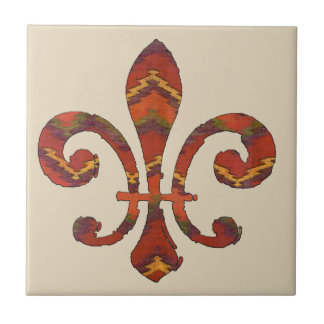 Indian Fleur De Lis Tile