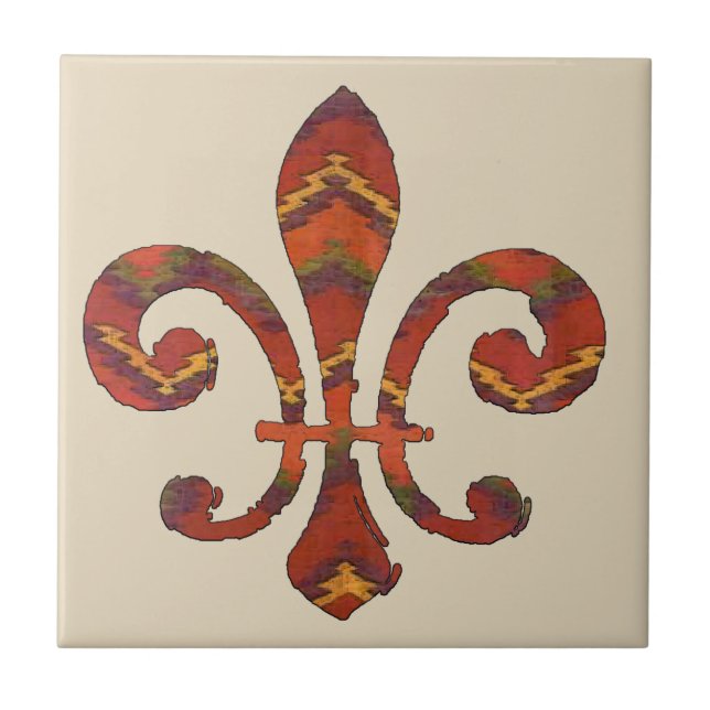 Indian Fleur De Lis Tile (Front)