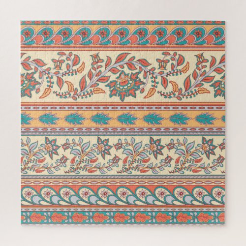 Indian Floral Borders Seamless Pattern Jigsaw Puzzle