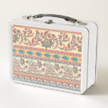 Indian Floral Borders Seamless Pattern Metal Lunch Box