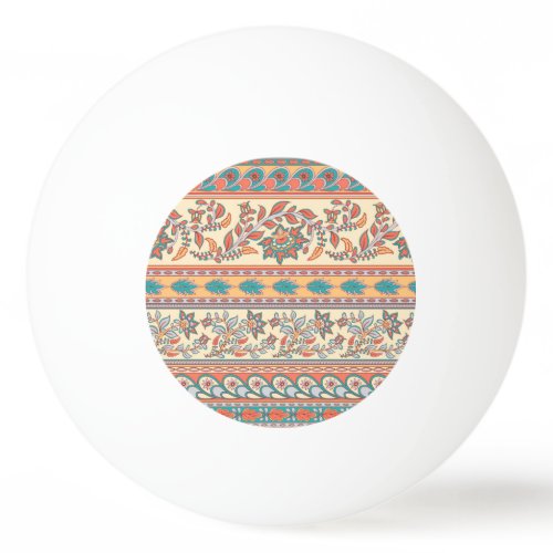 Indian Floral Borders Seamless Pattern Ping Pong Ball