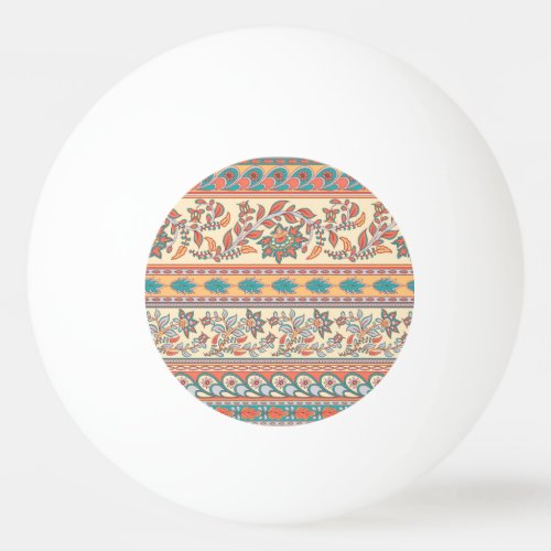 Indian Floral Borders Seamless Pattern Ping Pong Ball