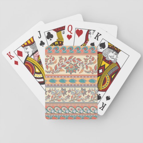 Indian Floral Borders Seamless Pattern Playing Cards